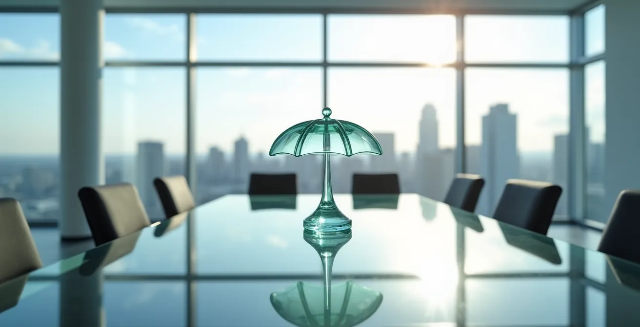 Environnement de bureau moderne à Montréal avec vue panoramique illustrant la protection d'entreprise