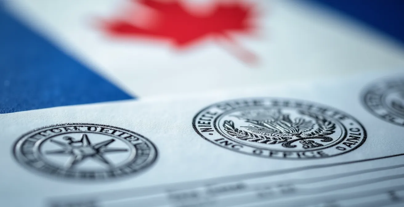 Vue macro de documents administratifs et formulaires gouvernementaux pour le démarrage d'entreprise à Montréal