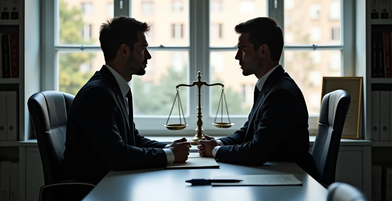 Discussion professionnelle entre gestionnaire et employé dans un bureau privé